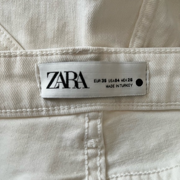 Zara White Cream Distressed Skinny Ankle High Rise Jeans - Picture 6 of 7